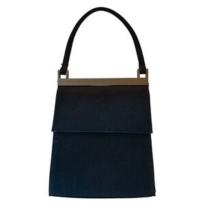 Nine West Black Fabric Small Evening Handbag Silver Accent Vintage 90's Y2K